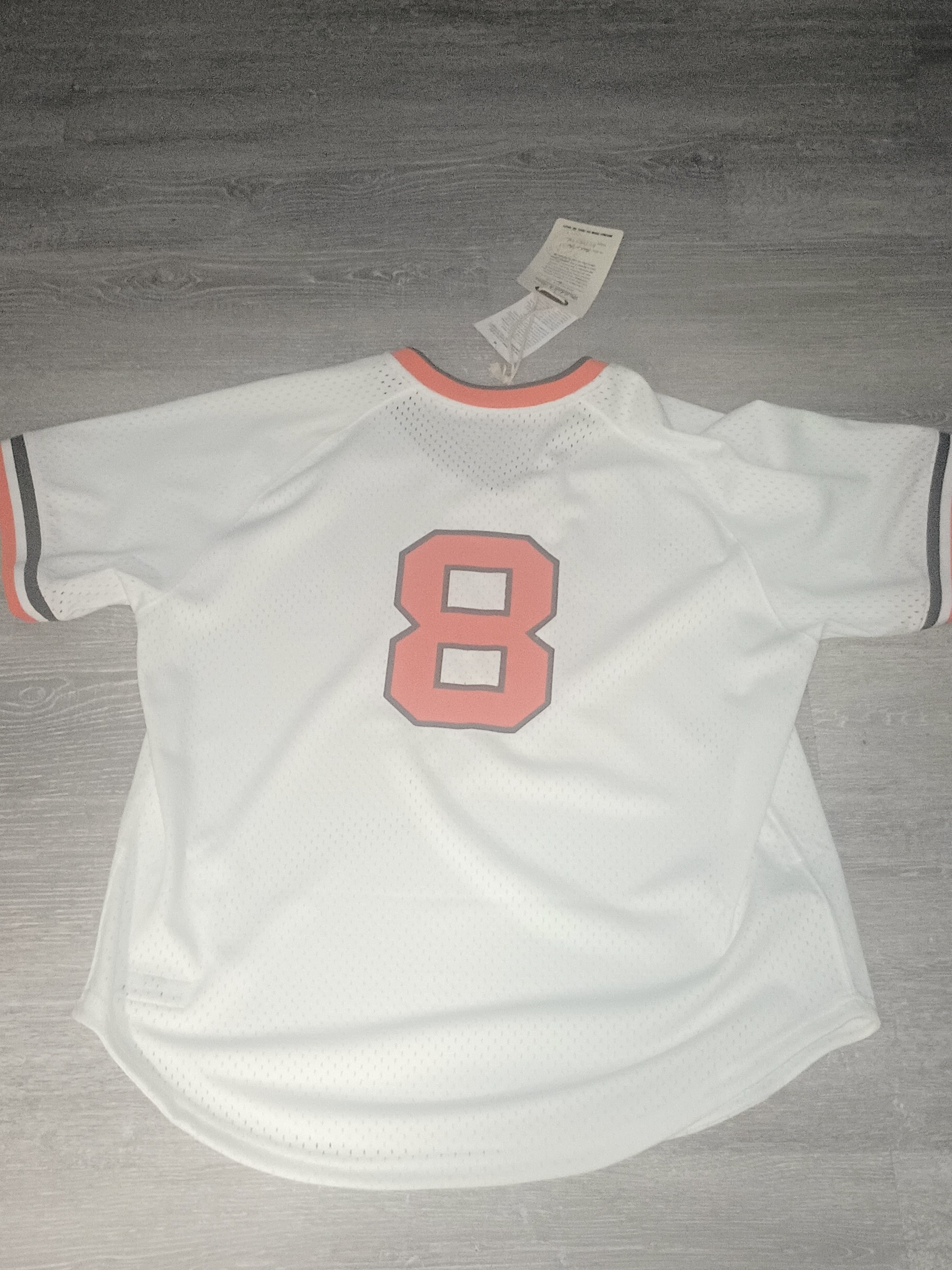Mitchell & Ness White Jersey With Coral Number 8